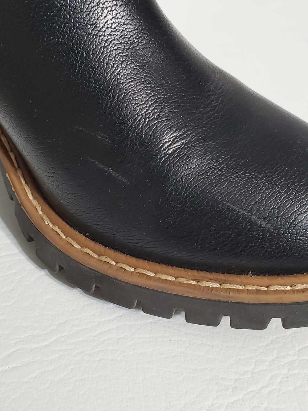 Sun + Stone Black Knee-High Block Heel Boots with Buckle Detail Size 5 - Picture 3 of 10